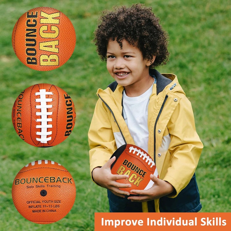 BOUNCEBACK Soft Leather Training Football, Youth Size & Official Size, Fatherless PU PassCatch Solo Enhancing Passing Catching(with Pump) - Image 4
